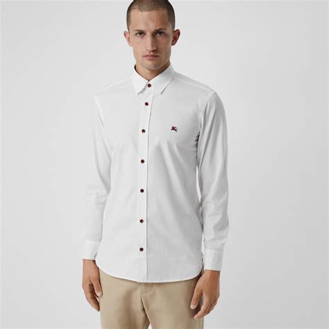 burberry camicia uomo bianca|Camicie Burberry da Uomo in Bianco .